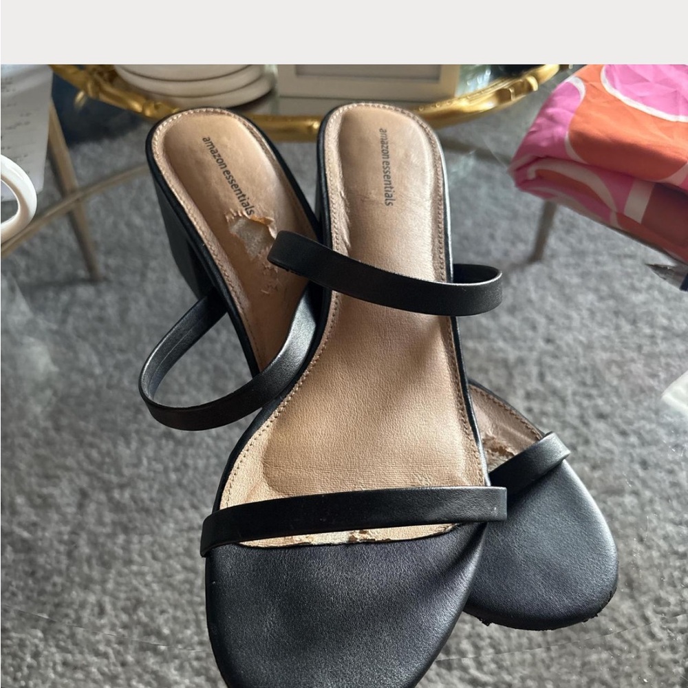 Essentials Black Strappy Mule Sandals